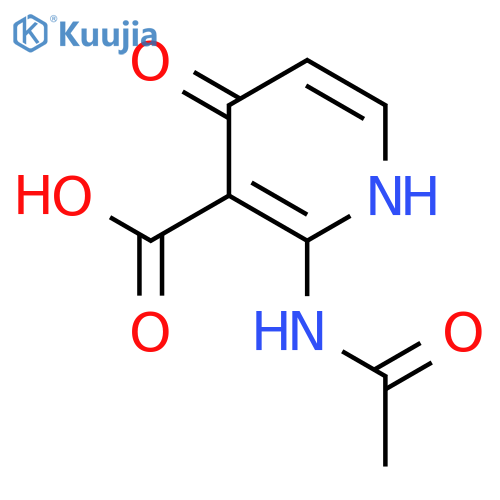2-Acetamido-4-hydroxypyridine-3-carboxylic acid structure