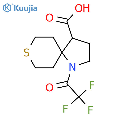 1-(2,2,2-trifluoroacetyl)-8-thia-1-azaspiro4.5decane-4-carboxylic acid structure