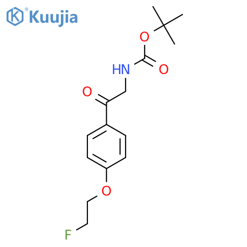tert-butyl N-{2-4-(2-fluoroethoxy)phenyl-2-oxoethyl}carbamate structure
