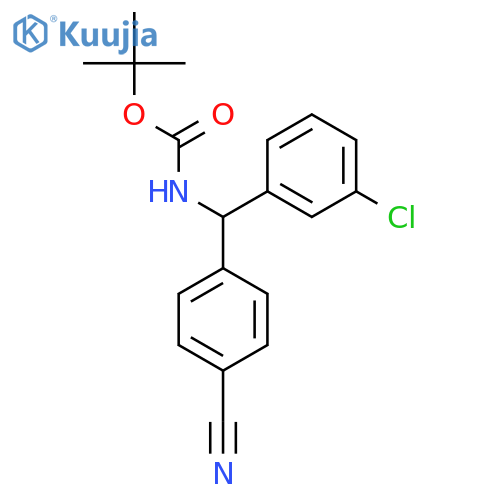 tert-butyl N-(3-chlorophenyl)(4-cyanophenyl)methylcarbamate structure