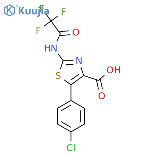 5-(4-Chlorophenyl)-2-(2,2,2-trifluoroacetamido)-1,3-thiazole-4-carboxylic acid structure