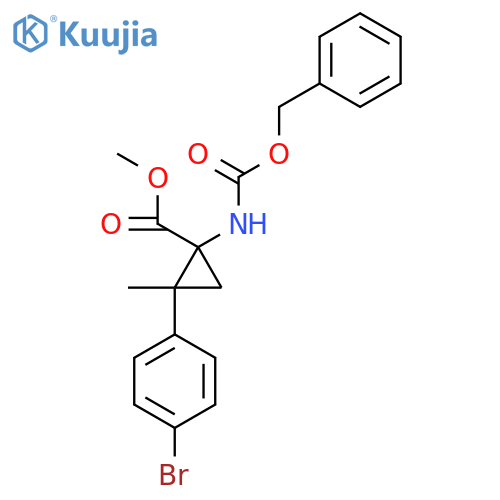 methyl 1-{(benzyloxy)carbonylamino}-2-(4-bromophenyl)-2-methylcyclopropane-1-carboxylate structure