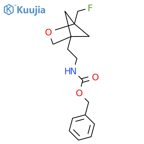 benzyl N-{2-1-(fluoromethyl)-2-oxabicyclo2.1.1hexan-4-ylethyl}carbamate structure