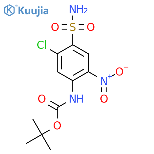 tert-butyl N-(5-chloro-2-nitro-4-sulfamoylphenyl)carbamate structure