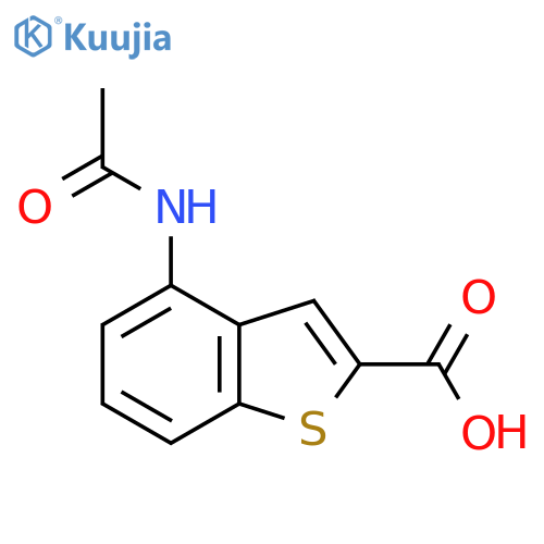 4-Acetamido-1-benzothiophene-2-carboxylic acid structure