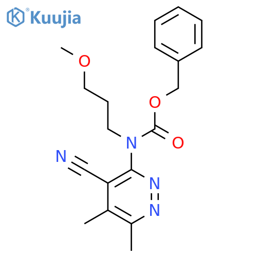 benzyl N-(4-cyano-5,6-dimethylpyridazin-3-yl)-N-(3-methoxypropyl)carbamate structure