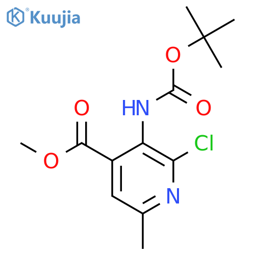 methyl 3-{(tert-butoxy)carbonylamino}-2-chloro-6-methylpyridine-4-carboxylate structure
