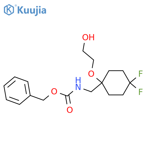 benzyl N-{4,4-difluoro-1-(2-hydroxyethoxy)cyclohexylmethyl}carbamate structure