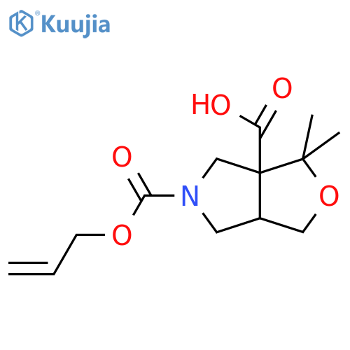 3,3-dimethyl-5-(prop-2-en-1-yloxy)carbonyl-hexahydro-1H-furo3,4-cpyrrole-3a-carboxylic acid structure