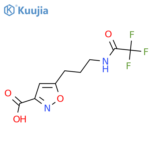 5-3-(2,2,2-trifluoroacetamido)propyl-1,2-oxazole-3-carboxylic acid structure