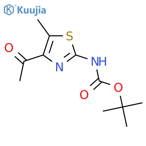 tert-butyl N-(4-acetyl-5-methyl-1,3-thiazol-2-yl)carbamate structure