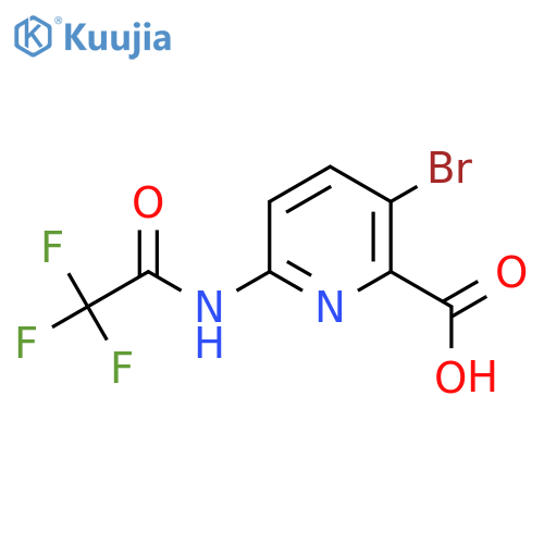 3-Bromo-6-(2,2,2-trifluoroacetamido)pyridine-2-carboxylic acid structure