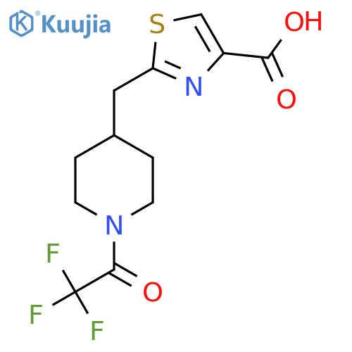 2-{1-(2,2,2-trifluoroacetyl)piperidin-4-ylmethyl}-1,3-thiazole-4-carboxylic acid structure