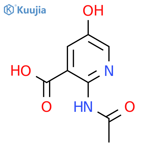 2-Acetamido-5-hydroxypyridine-3-carboxylic acid structure
