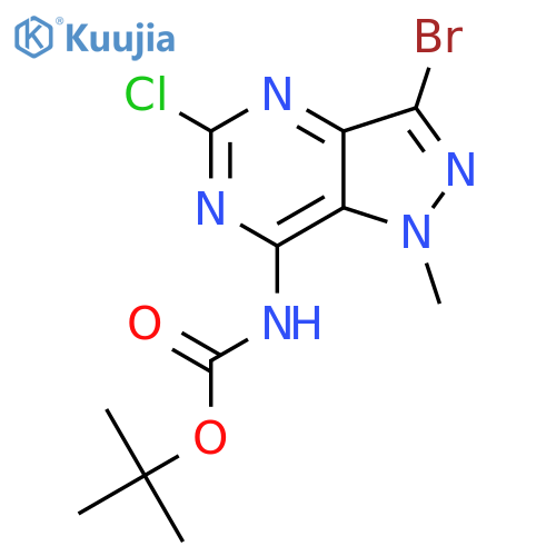 tert-butyl N-{3-bromo-5-chloro-1-methyl-1H-pyrazolo4,3-dpyrimidin-7-yl}carbamate structure