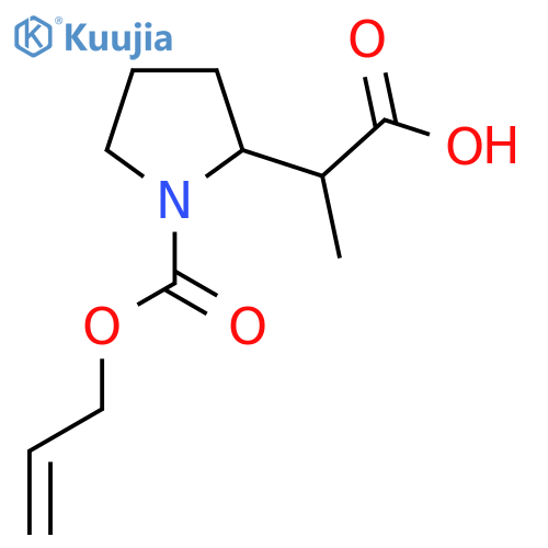 2-{1-(prop-2-en-1-yloxy)carbonylpyrrolidin-2-yl}propanoic acid structure