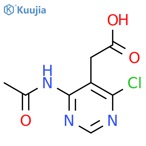 2-(4-Chloro-6-acetamidopyrimidin-5-yl)acetic acid structure
