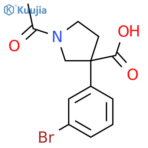 1-Acetyl-3-(3-bromophenyl)pyrrolidine-3-carboxylic acid structure