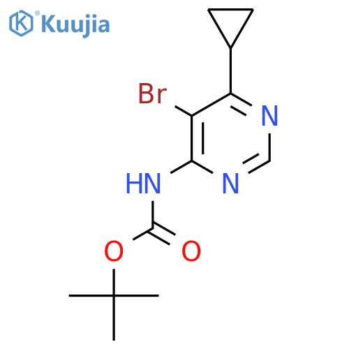 tert-butyl N-(5-bromo-6-cyclopropylpyrimidin-4-yl)carbamate structure
