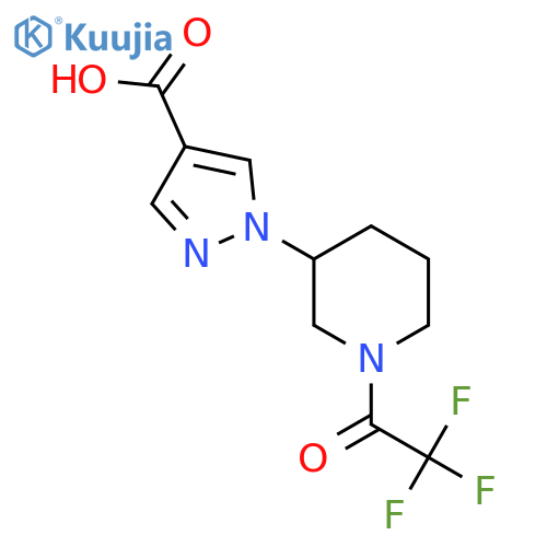 1-1-(2,2,2-trifluoroacetyl)piperidin-3-yl-1H-pyrazole-4-carboxylic acid structure