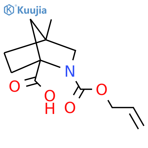 4-methyl-2-(prop-2-en-1-yloxy)carbonyl-2-azabicyclo2.2.1heptane-1-carboxylic acid structure