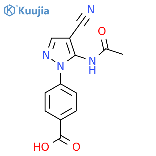 4-(4-cyano-5-acetamido-1H-pyrazol-1-yl)benzoic acid structure