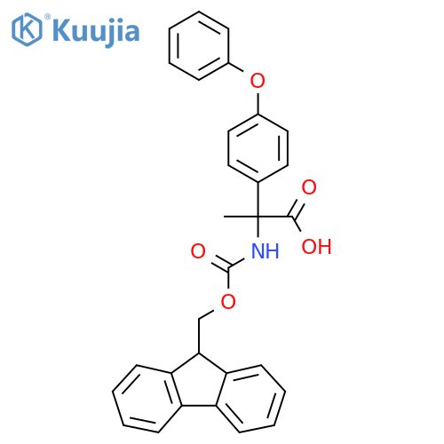 2-({[(9H-fluoren-9-yl)methoxy]carbonyl}amino)-2-(4-phenoxyphenyl)propanoic acid structure