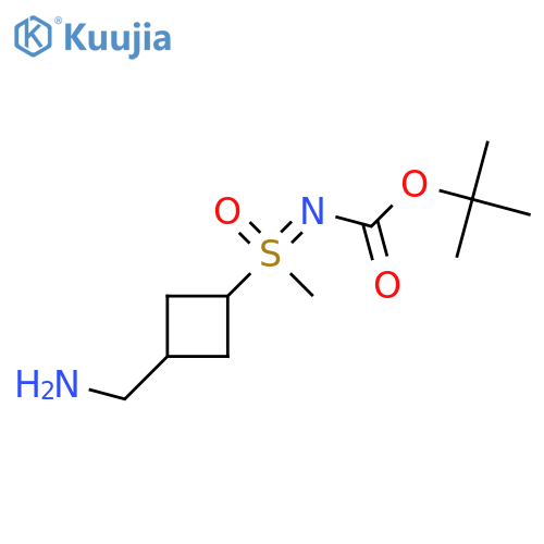 tert-butyl N-{3-(aminomethyl)cyclobutyl(methyl)oxo-lambda6-sulfanylidene}carbamate structure