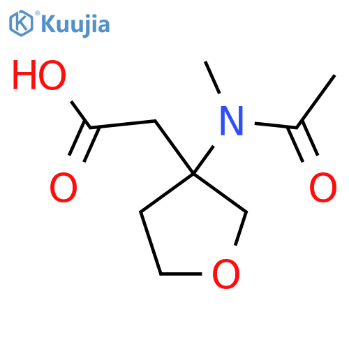 2-3-(N-methylacetamido)oxolan-3-ylacetic acid structure