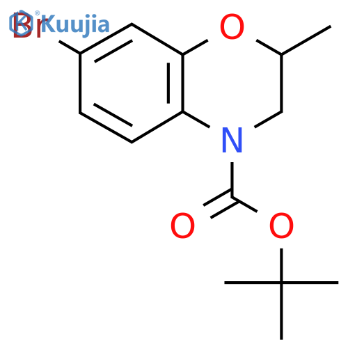 tert-butyl 7-bromo-2-methyl-3,4-dihydro-2H-1,4-benzoxazine-4-carboxylate structure