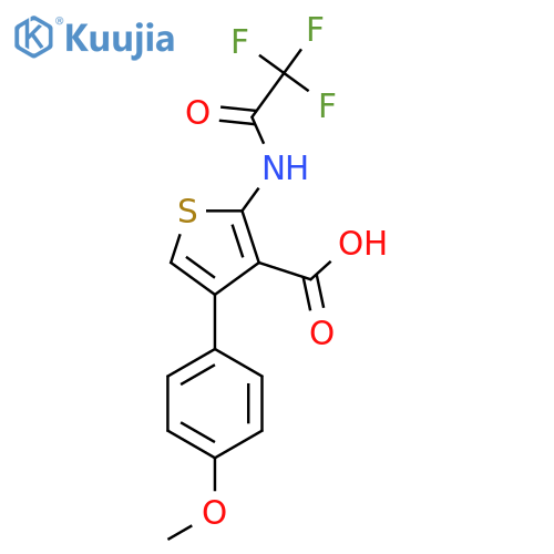 4-(4-Methoxyphenyl)-2-(2,2,2-trifluoroacetamido)thiophene-3-carboxylic acid structure