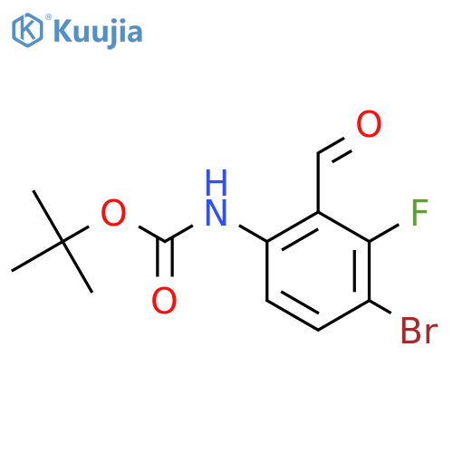 tert-butyl N-(4-bromo-3-fluoro-2-formylphenyl)carbamate structure