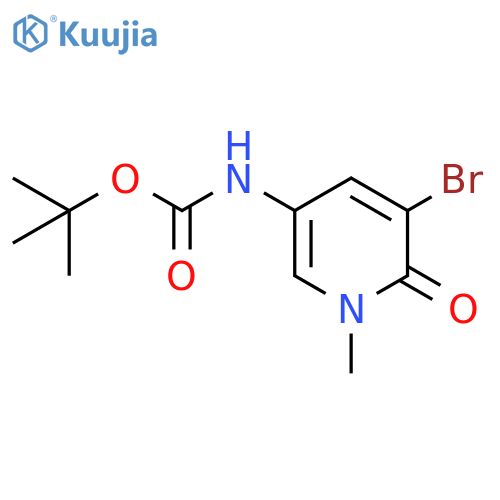 tert-butyl N-(5-bromo-1-methyl-6-oxo-1,6-dihydropyridin-3-yl)carbamate structure