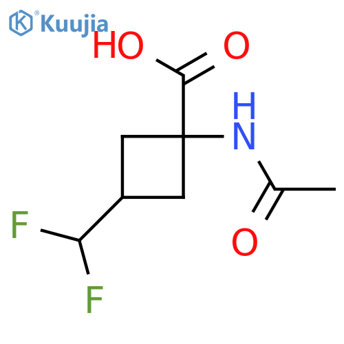 3-(Difluoromethyl)-1-acetamidocyclobutane-1-carboxylic acid structure