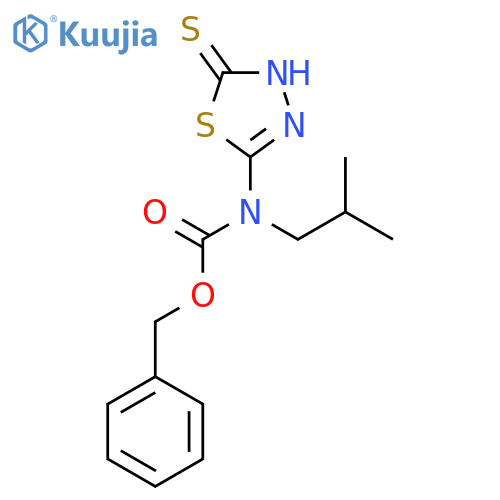 benzyl N-(2-methylpropyl)-N-(5-sulfanyl-1,3,4-thiadiazol-2-yl)carbamate structure