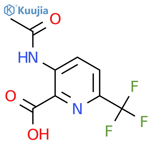 3-Acetamido-6-(trifluoromethyl)pyridine-2-carboxylic acid structure