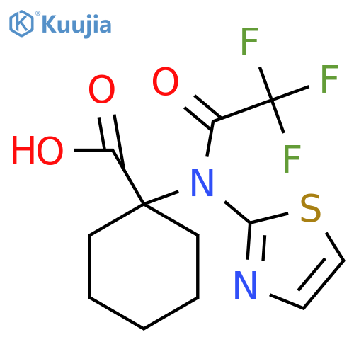 1-2,2,2-trifluoro-N-(1,3-thiazol-2-yl)acetamidocyclohexane-1-carboxylic acid structure