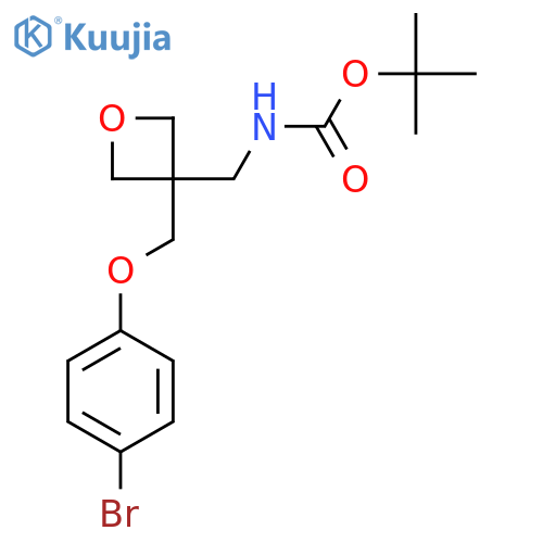 tert-butyl N-({3-(4-bromophenoxy)methyloxetan-3-yl}methyl)carbamate structure