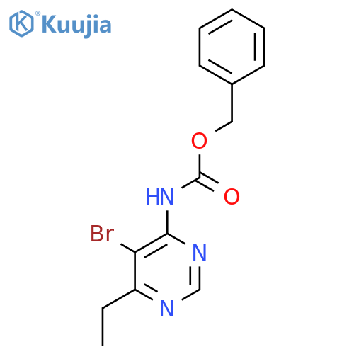 benzyl N-(5-bromo-6-ethylpyrimidin-4-yl)carbamate structure