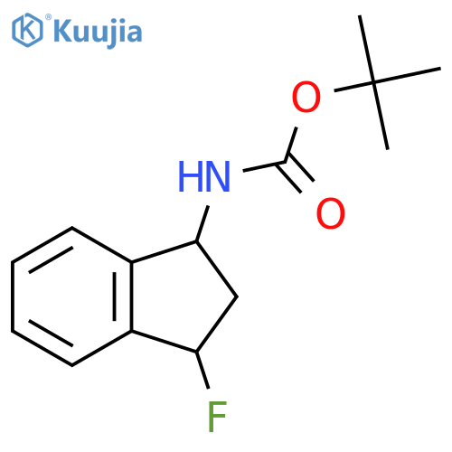tert-butyl N-(3-fluoro-2,3-dihydro-1H-inden-1-yl)carbamate structure