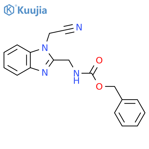 benzyl N-{1-(cyanomethyl)-1H-1,3-benzodiazol-2-ylmethyl}carbamate structure