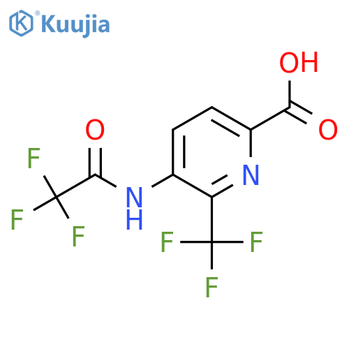 5-(2,2,2-Trifluoroacetamido)-6-(trifluoromethyl)pyridine-2-carboxylic acid structure