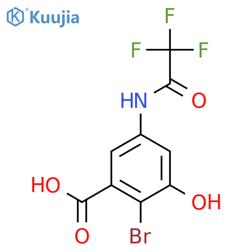 2-Bromo-3-hydroxy-5-(2,2,2-trifluoroacetamido)benzoic acid structure