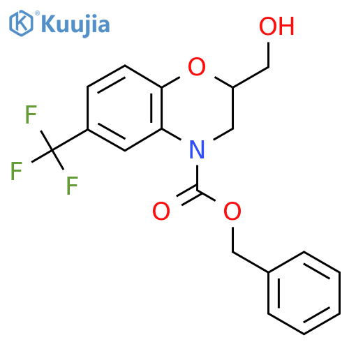benzyl 2-(hydroxymethyl)-6-(trifluoromethyl)-3,4-dihydro-2H-1,4-benzoxazine-4-carboxylate structure