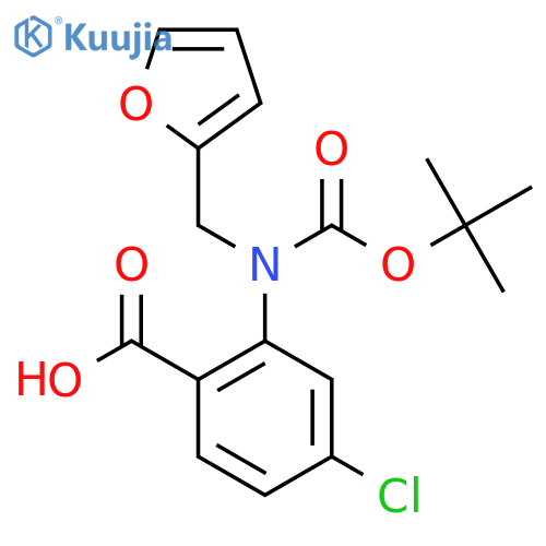 2-{(tert-butoxy)carbonyl(furan-2-yl)methylamino}-4-chlorobenzoic acid structure