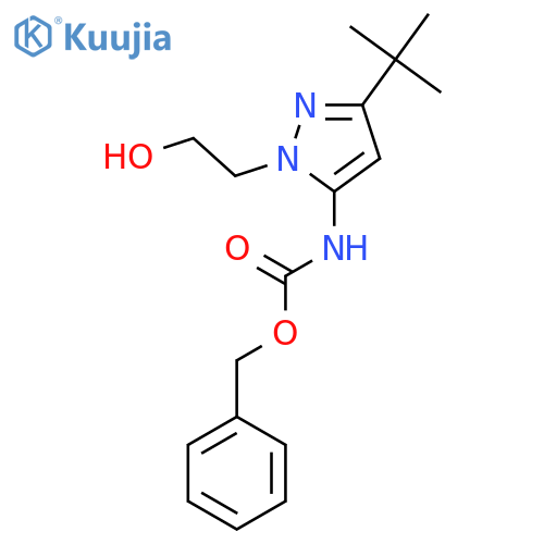 benzyl N-3-tert-butyl-1-(2-hydroxyethyl)-1H-pyrazol-5-ylcarbamate structure
