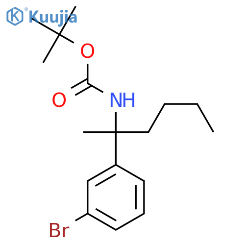 tert-butyl N-2-(3-bromophenyl)hexan-2-ylcarbamate structure