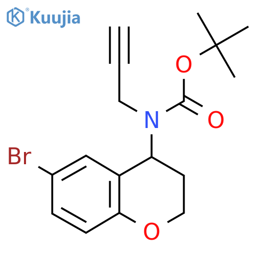 tert-butyl N-(6-bromo-3,4-dihydro-2H-1-benzopyran-4-yl)-N-(prop-2-yn-1-yl)carbamate structure
