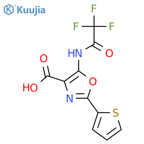 2-(Thiophen-2-yl)-5-(2,2,2-trifluoroacetamido)-1,3-oxazole-4-carboxylic acid structure