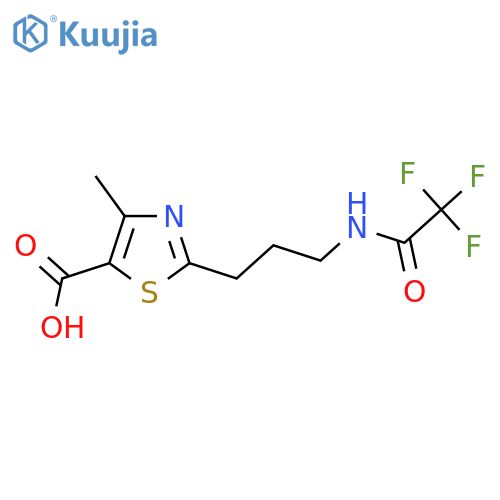 4-methyl-2-3-(2,2,2-trifluoroacetamido)propyl-1,3-thiazole-5-carboxylic acid structure